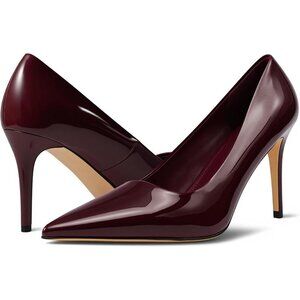 Women Red Pointed Toe Slip-on Closed Toe 3 Inch Stiletto Pumps High Heels